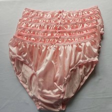 6pcs Bikini Plus Underwear Woman Nylon Panties Mid-Waist Soft /Light Orange/3XL