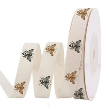Bee Cotton Ribbon, 10 Yards Cream White Ivory Cotton Ribbons Soft Natural Web...