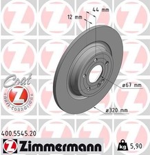 2x ZIMMERMANN Bremsscheibe 400.5545.20 für MERCEDES-BENZ 2x ZIMMERMANN Bremsscheibe 400.5545.20 für MERCEDES-BENZ