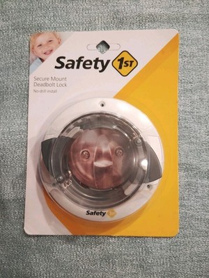 Baby Proof Door Deadbolt Secure Mount Lock Safety 1st White Plastic HS162 
