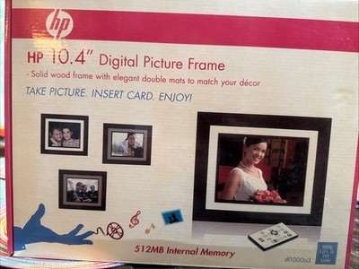 HP 10.4'' Digital Photo Frame LCD 512MB Memory- Supports SD Card- New In Box