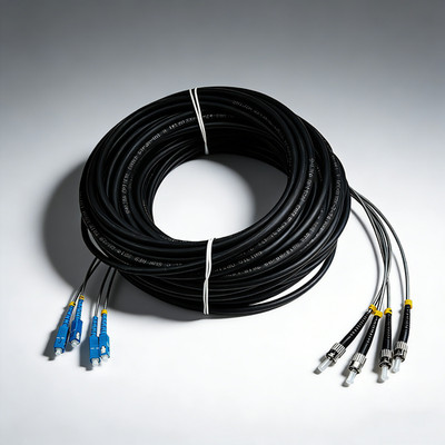 100M Outdoor Field Optical Patch Cord SC-ST 9/125 Singl Mode 4 Cores Fiber Cable