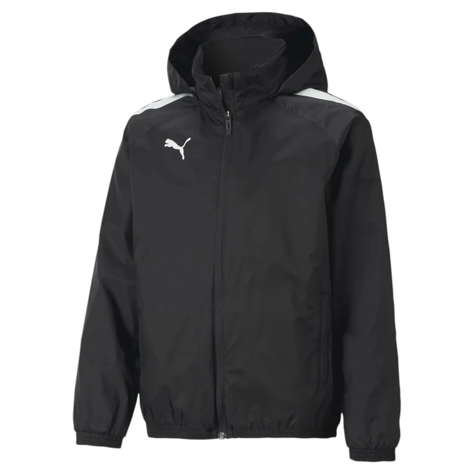 Puma Boys Girls TeamLIGA All Weather Rain Jacket Junior Coat Wind Stopper