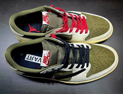 Jordon 1 Low×Travis Scott Nike Medium olives
