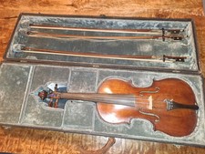 4/4 Französische Geige Set mit 3 Bögen & Koffer Violine Vintage Instrumente