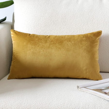 Luxury Velvet Pillow Covers Super Soft Decorative Square Throw 12" x 20" Gold