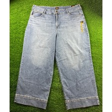 Lee Womens Trouser Jeans Blue Elevated Retro 24W Petite NWT Stretch Denim