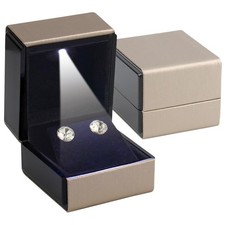 Novel Box Square Shaped Earring Box with LED Light for Wedding  Happy Occasions