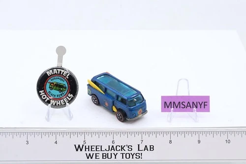 Volkswagen Beach Bomb w/ Boards & Button Blue 1969 Hot Wheels Mattel Vtg Redline