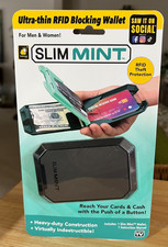 SLIM MINT--Black Ultra thin RFID Blocking Wallet Mens/Womens AS SEEN ON TV NEW