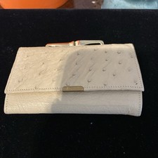Ladies Vintage Ostrich Leather Clutch Style Wallet