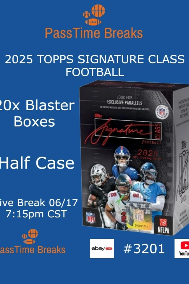 2025 TOPPS SIGNATURE CLASS FOOTBALL - 20x Blaster Box  HALF CASE BREAK 3201