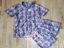 NWT Boardies Apparel Swim Set Trunks Men's M and Shirt Pineapple Flower Shorts