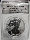 2006 P Reverse Proof American Silver Eagle Anacs Rp70 Dcam First Strike