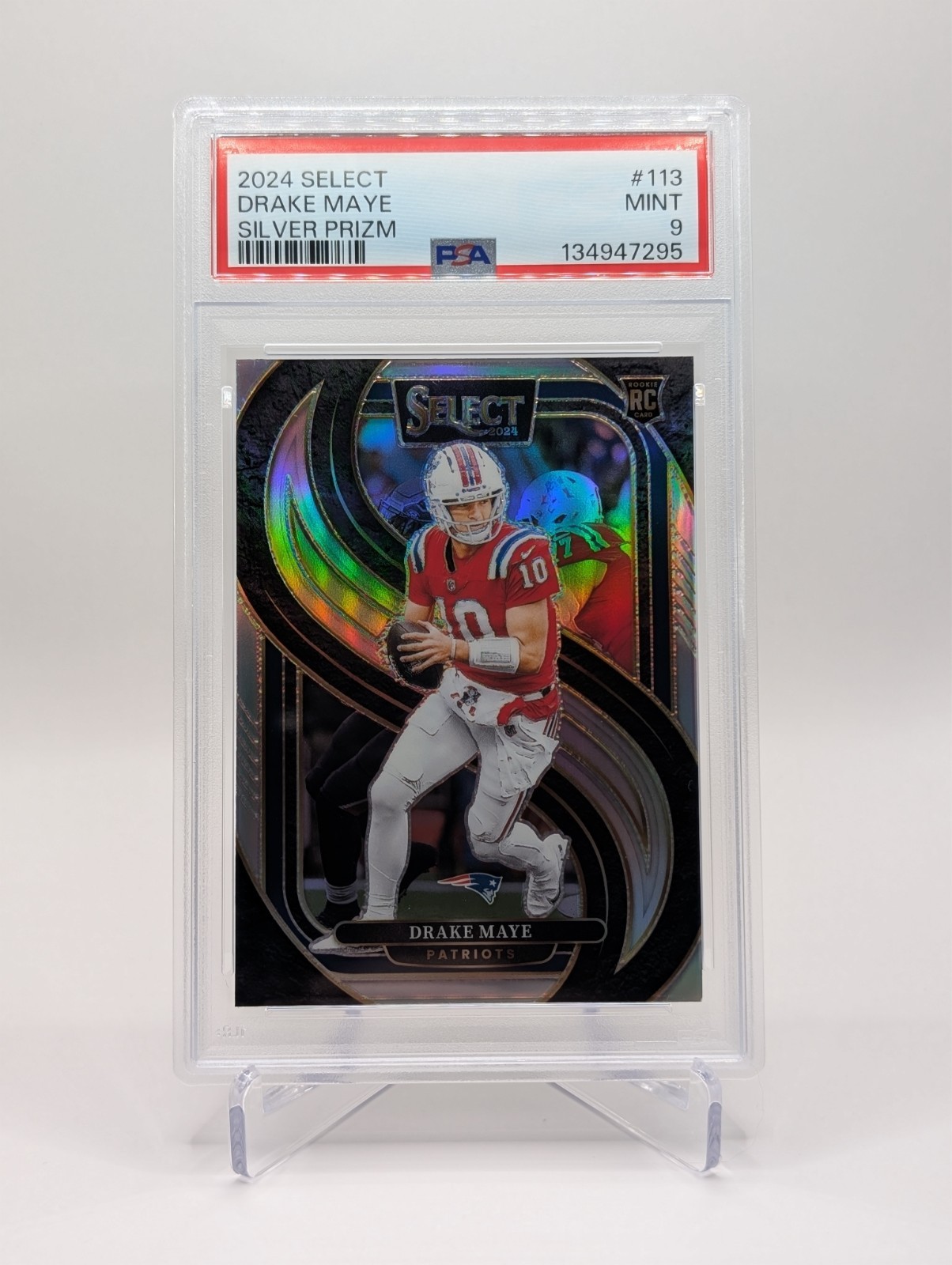 Drake Maye 2024 Panini Select Silver Prizm Premier Level Rookie RC #113 PSA 9