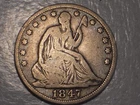 1847 Seated Liberty Half Dollar (Scarcer Philadelphia Date & Attractive)