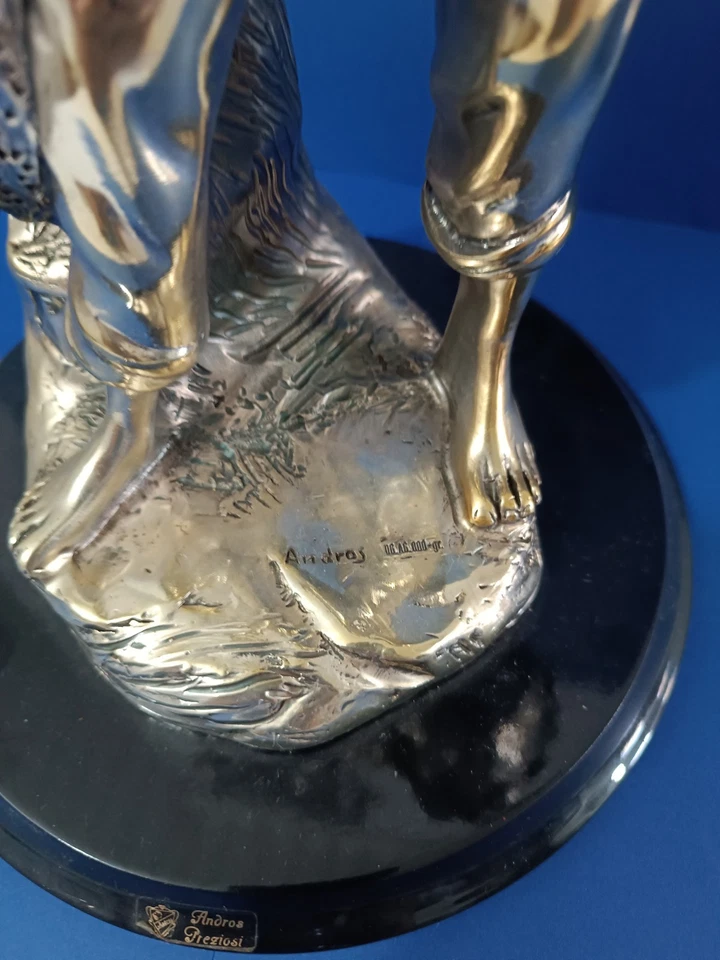ANDROS PREZIOSI - Pescatore, Statua in Resina E Argento AG800 - Immagine 4 di 4