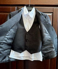 Black Tuxedo Shirt/ Vest  Jacket Boys Size 8 EUC