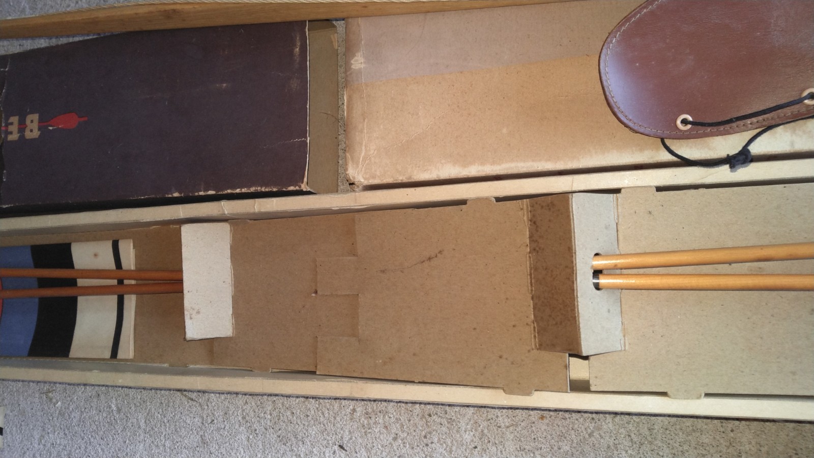 NIB 1946 Vtg Ben Pearson 60" Youth Bow+Arrow Old Hickory UNUSED Set n Toy