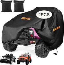Kids Ride on Car Cover 2Pcs,Large Power Wheels Cover Waterproof,Heavy Duty 420D