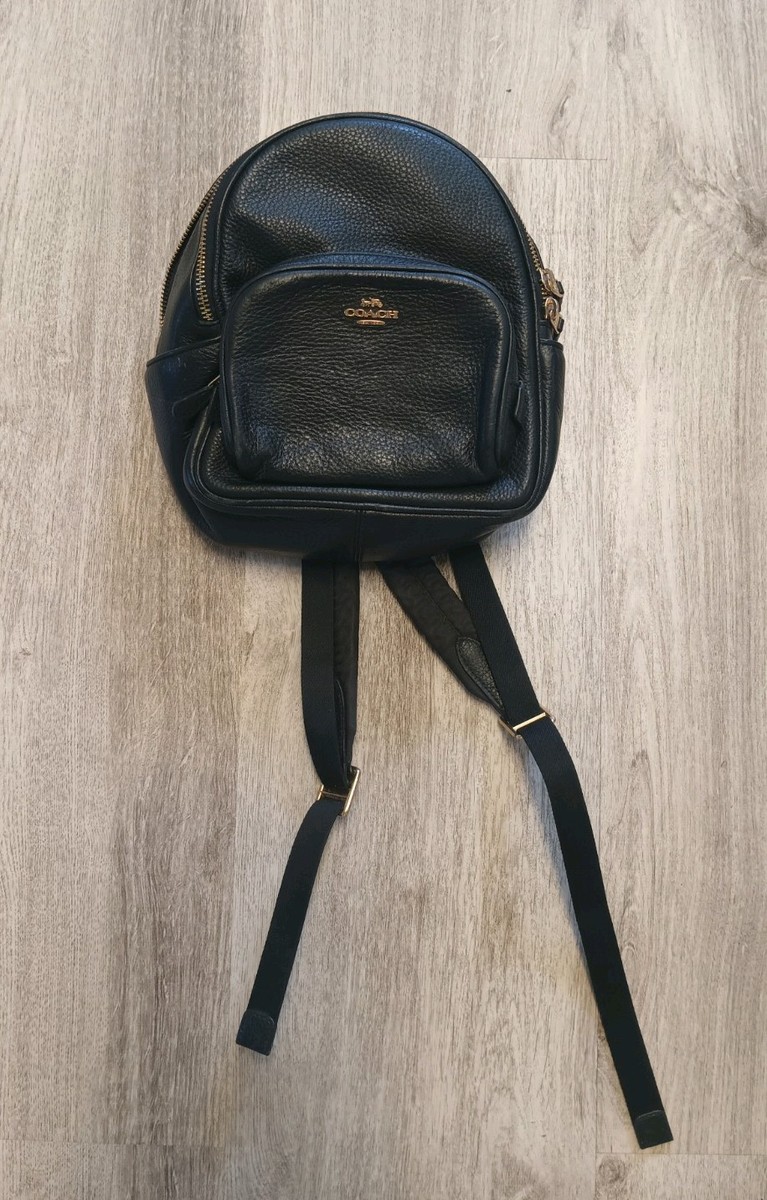Black leather Coach mini backpack with gold hardware | eBay