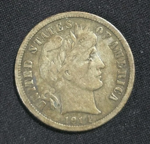 1914 10c Barber Silver Dime