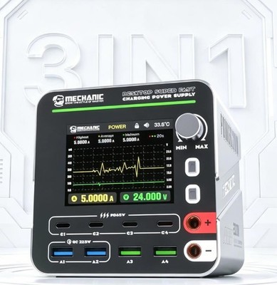 MECHANIC Power 200W 160W 115W USB Desktop Charging Station +15W Wireless Charger