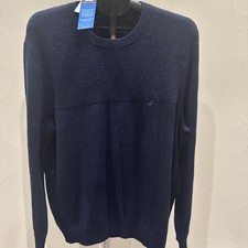 NAUTICA Mens Pullover Navy Blue Sweater Navy Seas Very Soft Large NEW
