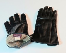 Nordstrom Sophisticated 100 Cashmere Lined Genuine Leather Gloves, Black, Med