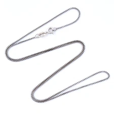 Vintage FAS Sterling Silver 925 0.8mm Box Chain Necklace 18”