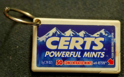 VINTAGE 1996 CERTS CONCENTRATED MINTS KEYCHAIN EMPTY