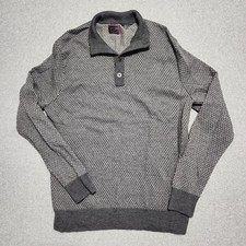 Untuckit Sweater Mens Large Sorensen Gray Knit Fine 100 Merino Wool Mock Casual