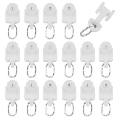 ZZLZX 50PCS Curtain Glider Hooks, Track Rail Runner, Mute Wheel White