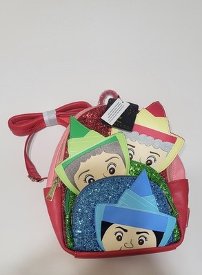 exclusive - disney sleeping beauty fairy godmothers mini backpack Disney Loungefly Sleeping Beauty Fairy Godmothers Mini Backpack NEW With  Tags