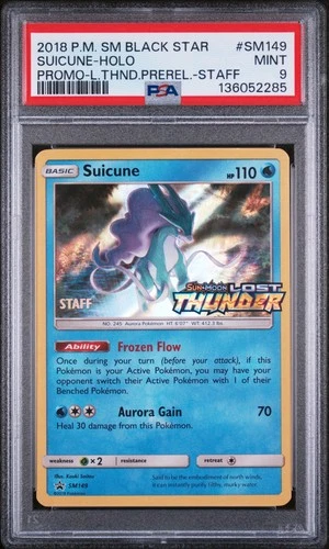2018 POKEMON SM BLACK STAR PROMO #SM149 SUICUNE-HOLO PSA 9