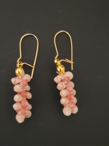 Vintage Hawaiian Mini Shells Cluster Earrings Hand Crafted Gold Plated Posts