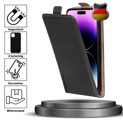 Klassische Klapp Hülle Flip Booklet Etui Case Schutz für Samsung Apple Huawei
