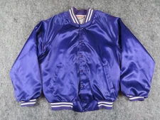 Vintage Hartwell Jacket Mens Large 42-44 Purple Satin Bomber Coat 80s 90s USA