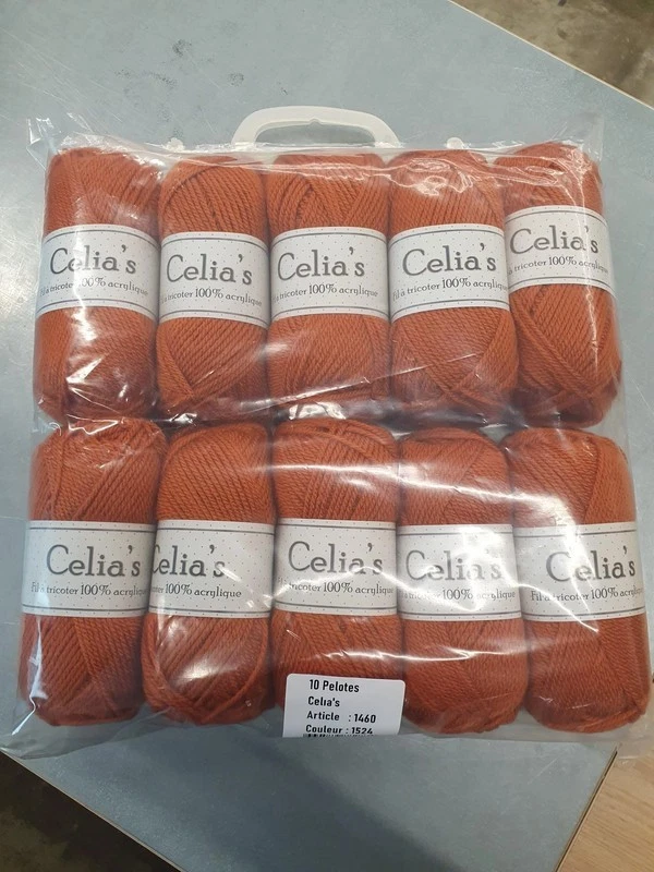 Lot 10 Pelotes de Laine Celia's Rouille - Photo 1/1
