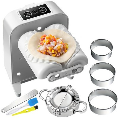 Electric Dumpling Maker Press Machine with Empanada Makers-2, White