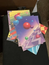 Mead Trapper Keeper 2-Pocket Portfolio Folder RETRO DESIGNS, LOT OF 5