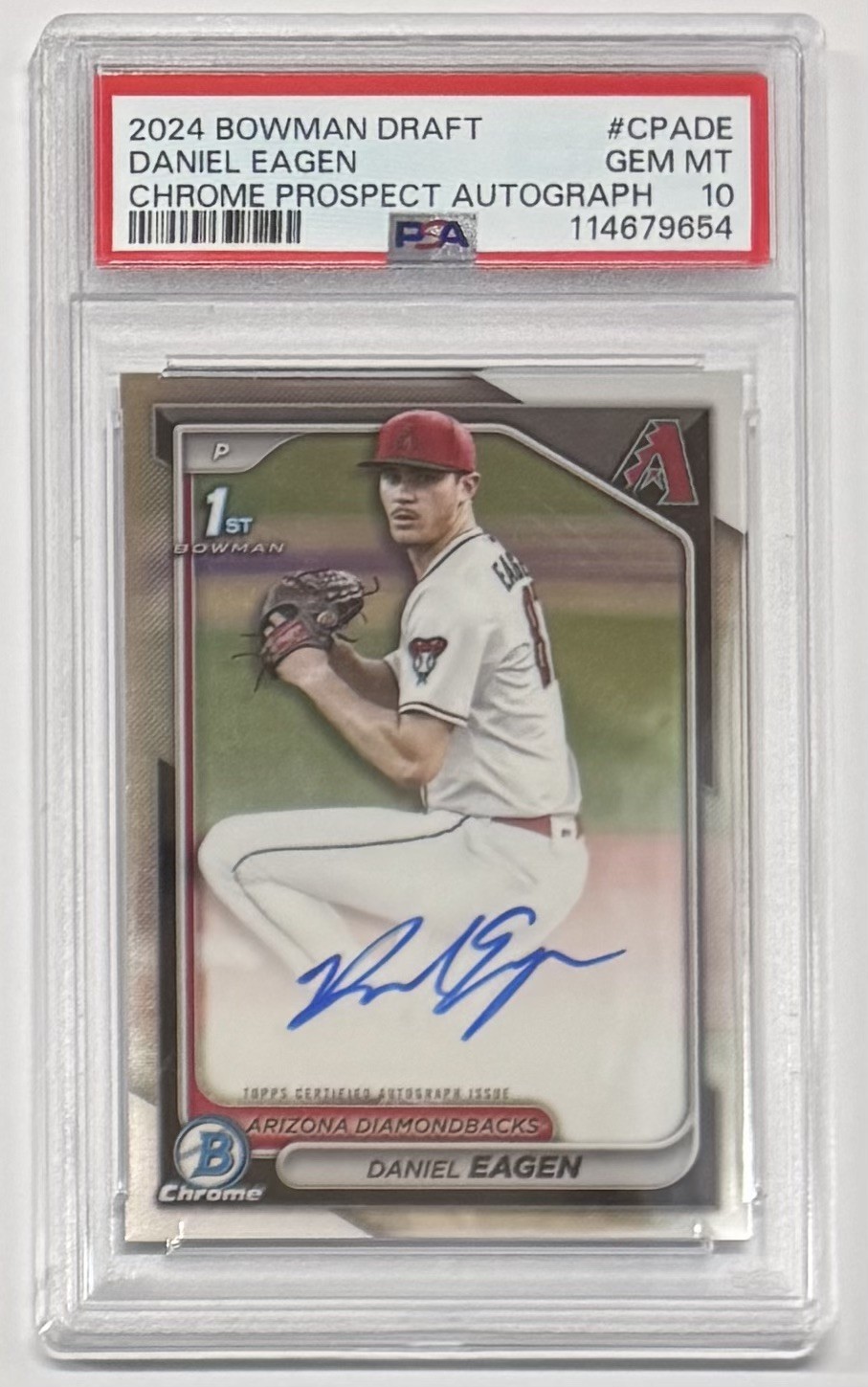 2024 BOWMAN DRAFT CHROME PROSPECTS AUTO #CPADE DANIEL EAGEN PSA 10