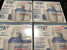 Avent Baby Bottle Nurser Starter Kits 4 Packages of 5 Disposable 8 oz / 240 ml