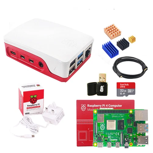 Raspberry Pi 4 (2/4/8GB) Complete Kit Official Case PSU 32GB SD Card HDMI