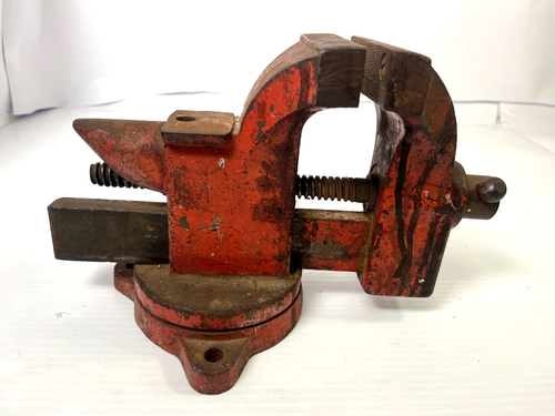 Vintage Morgan Vise Company #140 Bench Vise 4" Jaws Swivel Base Chicago Made USA - Picture 6 of 11