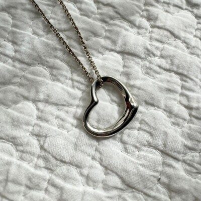 Tiffany & Co. Elsa Peretti Open Heart Necklace SV925 Authentic