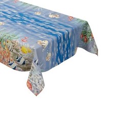 MEWATU Tela Cerata Tovaglia Mare Coralli Pesci B2872-01 Angolare Rotondo Ovale