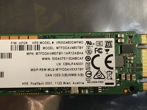 HPE Micron 5100 Eco 480GB SSD M.2 2280 SATA 6Gb/s RI DS Read Intensive 6G - 第 3/4 張圖片
