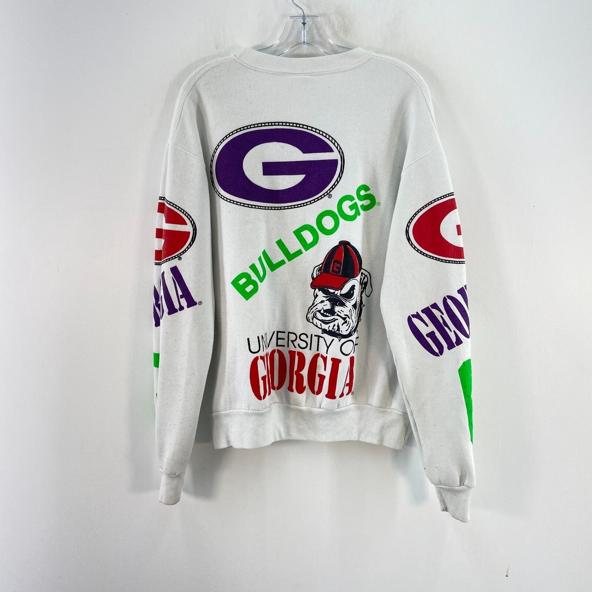 VTG USA Gamewarmer White UGA Georgia Bulldogs Pullover Sweatshirt Mens Size  L | eBay