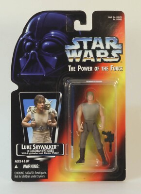* Star Wars Red Card POTF2 Luke Skywalker Dagobah Long Saber Hasbro 1995